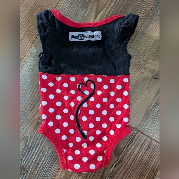 Walt Disney World Minnie Mouse Embroidered Polkadot Sleeveless Onesie 3 Months - Picture 4 of 9